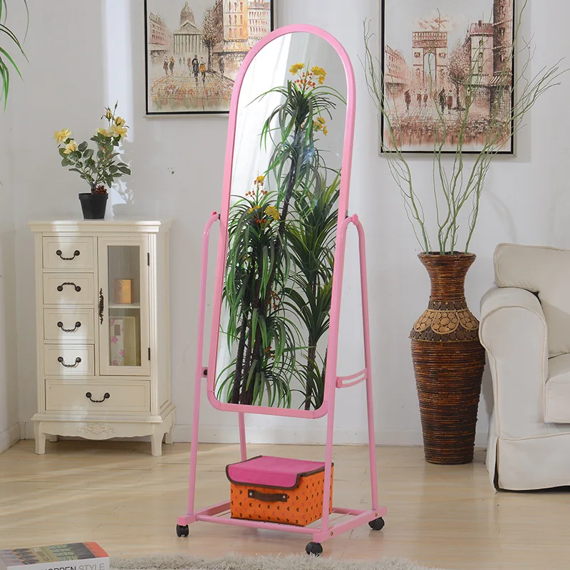 Wholesale Modern Fashion Full Body Full Length Mirror With Storage Hot Selling Floor Stand Dressing Mirror With Wheels