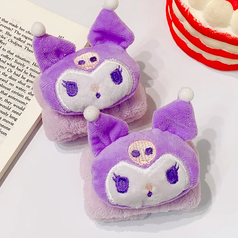 DHF178 New  Kuromi Cinnamoroll Doll Bow Hair Clip Girl Cartoon Melody Pompom Purin Hairpin Outdoor Clip Hair Accessories