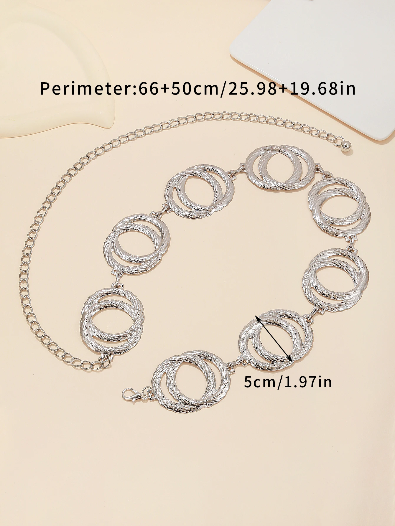 2024 Metal Circle Chain Ladies Dress Belt Gold Color Belt For Women Fashion Long Tassel Female Waist Chain Belt