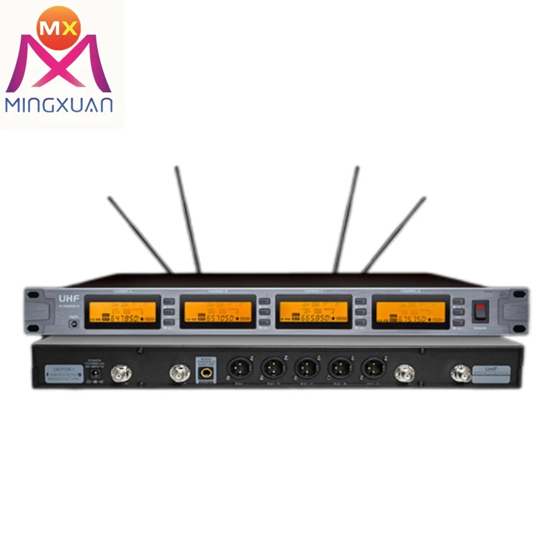 Professional Desktop Meeting Company 4ch Gooseneck Microphone System Wireless Controller