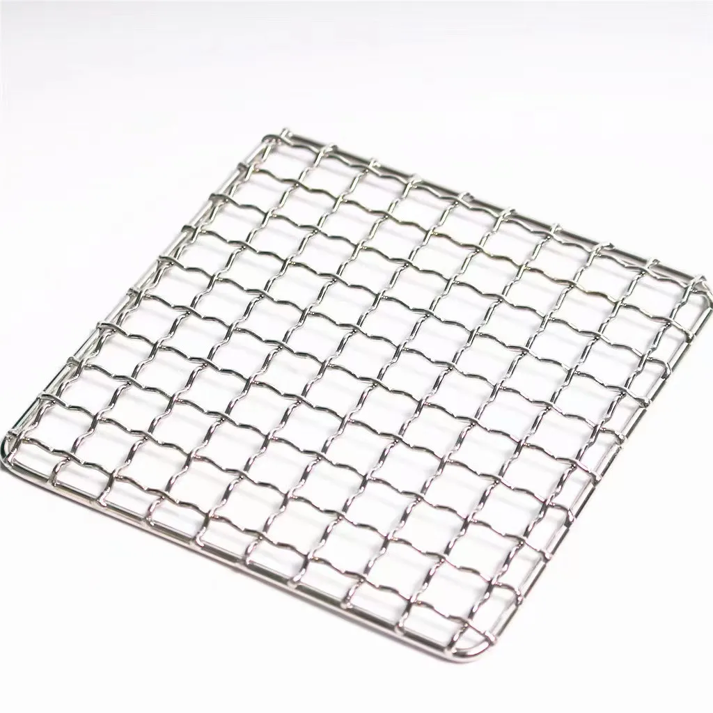 Korean barbecue rack for grilled fish and chicken stainless steel bbq grill net bbq mesh mat