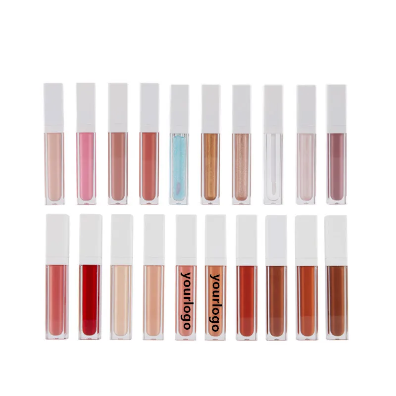 Lip Gloss Make Your Own Logo Container Square Tube Low MOQ OEM ODM Factory Non-fading Waterproof Glitter Lip Gloss Private Label