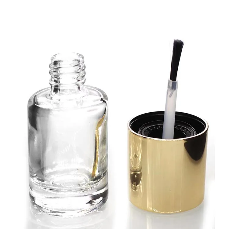 14ml Custom Empty Clear Unique Nail Polish Bottle with Gold Screw Cap Personal Care Glass Bottles Suppliers and Manufacturers