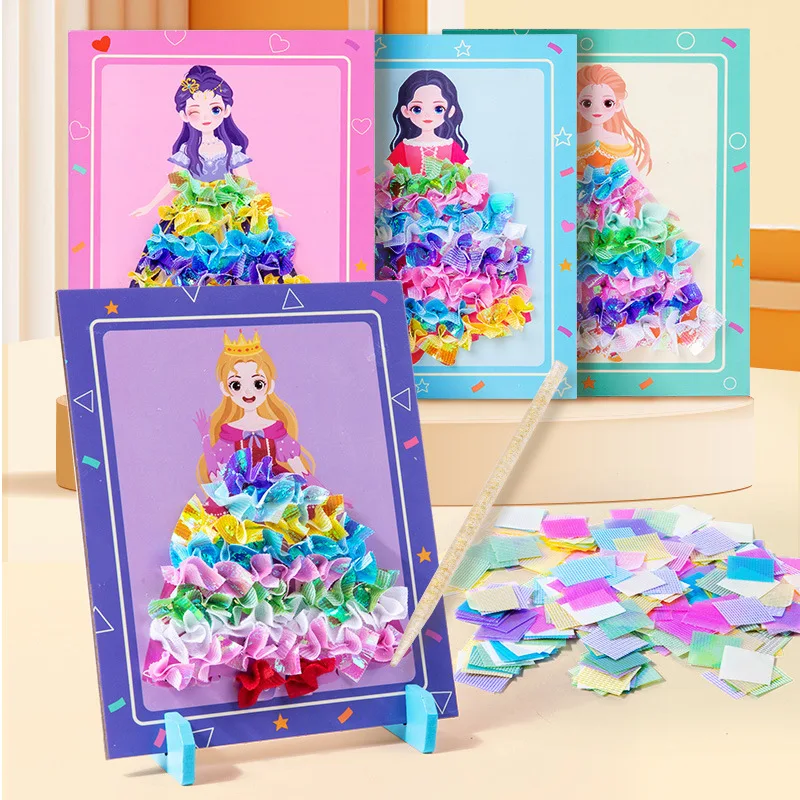 Wholesale kids gift  DIY  Princess poke embroidery Educational fun toy
