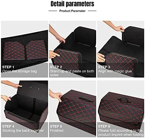 KUYUE Multipurpose Collapsible Car Trunk Storage Organizer with Lid Portable Car Storage Bag Car Trunk Organizer