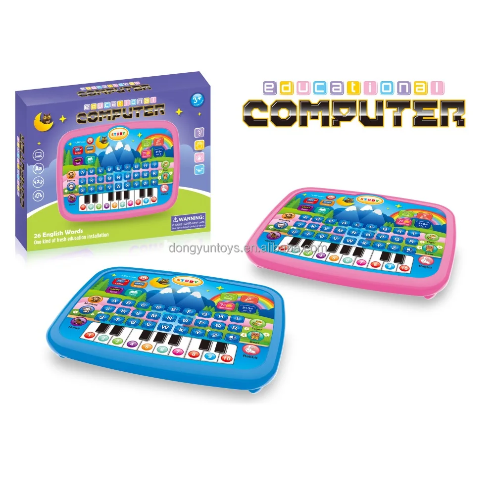 Children Kids Laptop Educational Intelligent learning toys learning tablet LED sound pad for kids funny early education machine