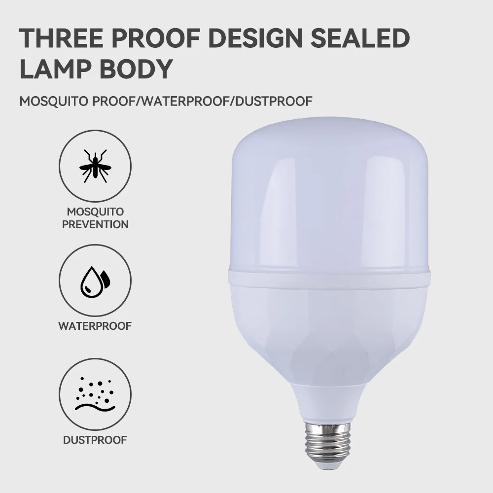 Dusty-proof Bombillo Led Bulb E27 Light for Home Court Easy Install Mosquito Waterproof AC220V 5W 10W 20W 40W 60W PC White AC 80
