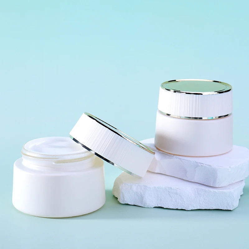 luxury cosmetic packaging serum glass bottle with dropper pump for essential oil lotion white porcelain