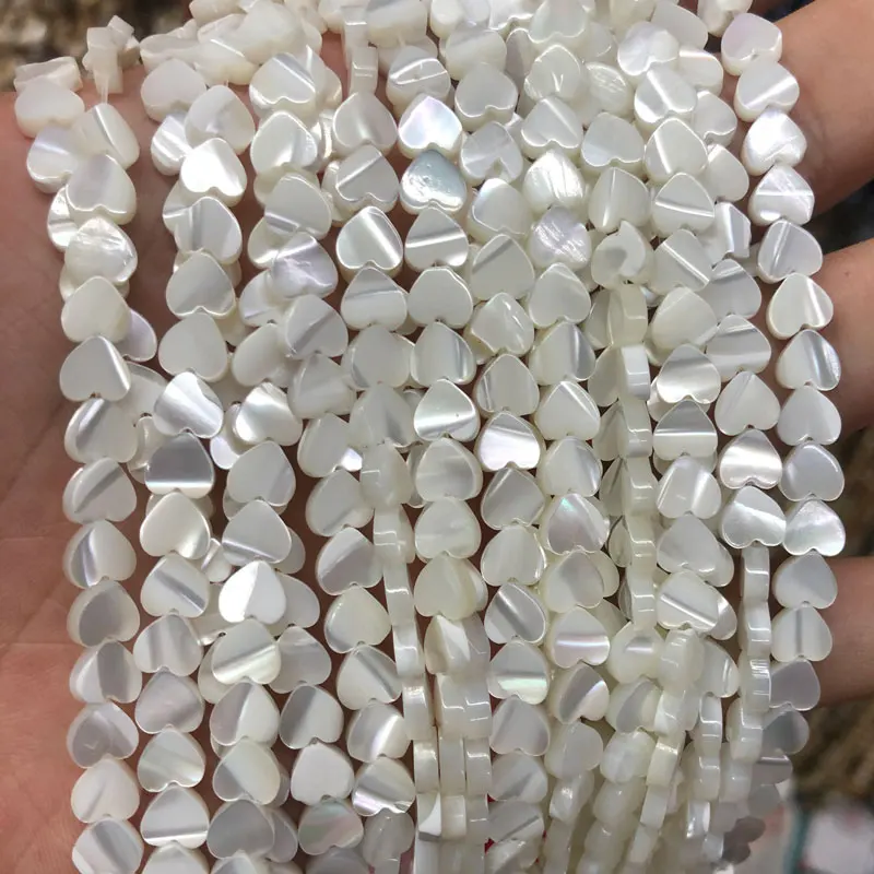 Wholesale White  Love Heart Shape Shell Beads Natural Mother Of Pearl Shell Beads For Jewelry Making