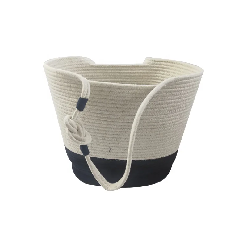 Extra Large Storage Baskets Cotton Rope Basket Woven Baby Laundry Basket with Handle