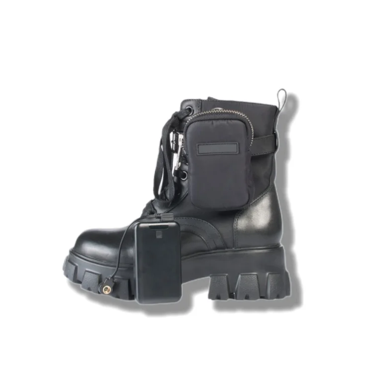 Unisex USB Powered Foot-Warming Platform Boots Portable Battery Heating Cold-Resistant Leather Style