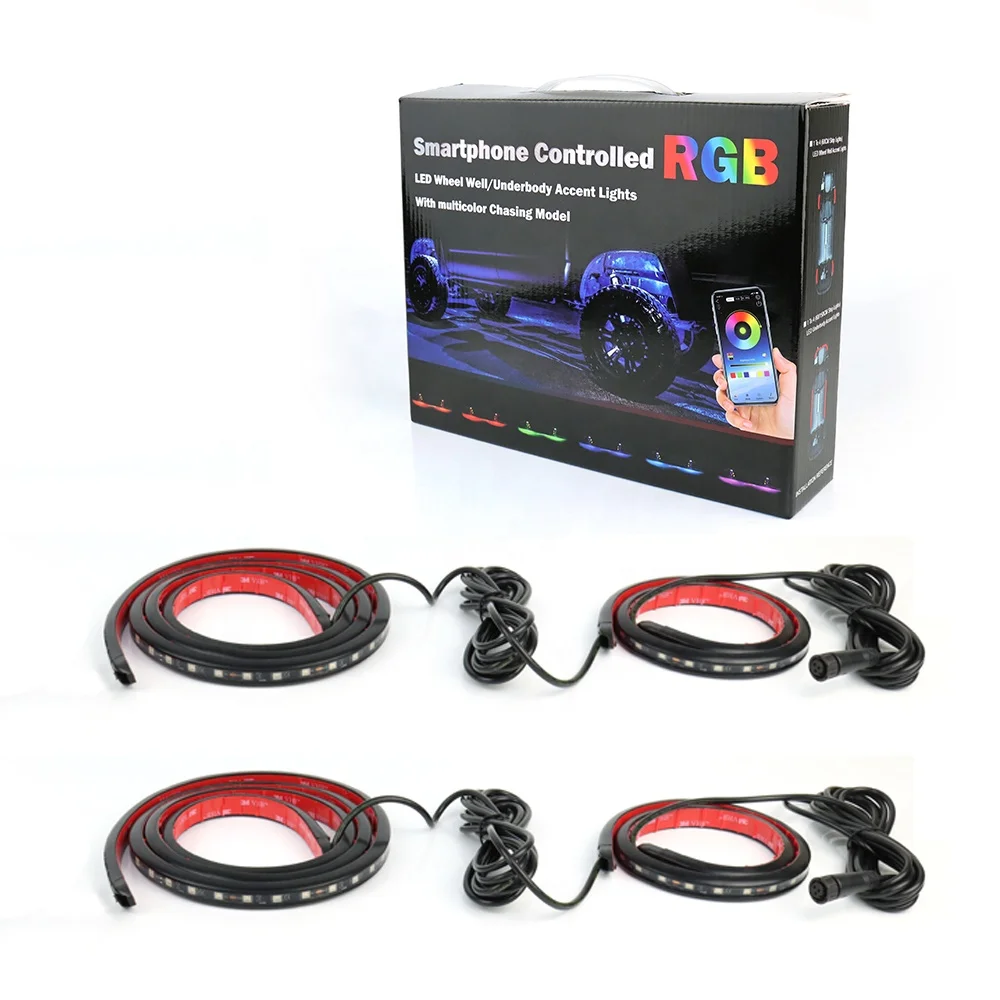 High power APP control RGB 48W led neon accent lights with 2800LM for car