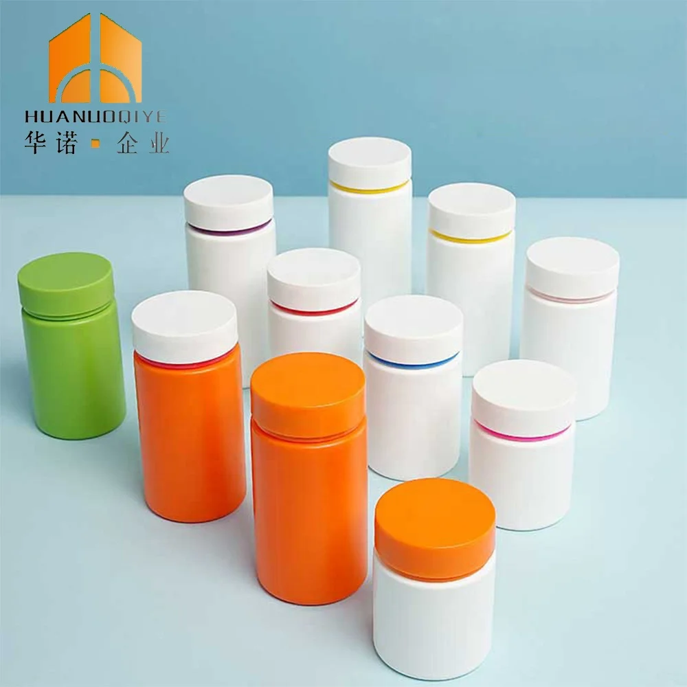 High Quality 125cc 150cc 200cc HDPE Health Product Plastic Vitamin Calcium Bottle Food Grade Jar With Double Thread Cap