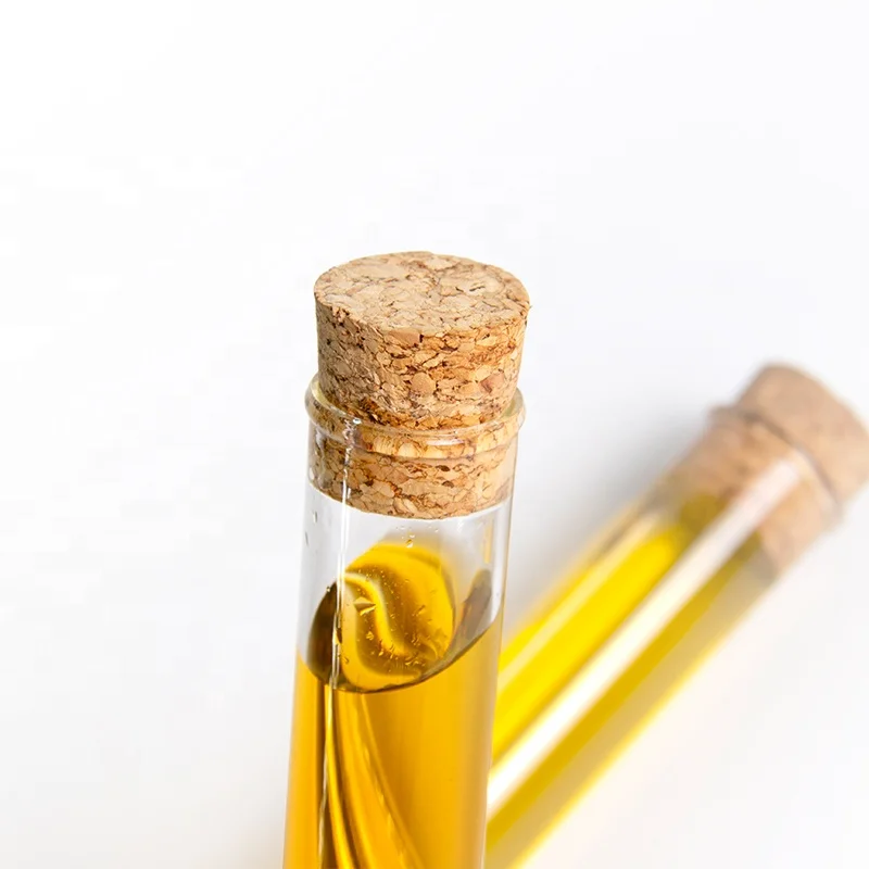 30ml 100ml Tube Glass Liquor Bottle 50ml Sample Alcohol Mini Bottle With Aluminum Wood Cap