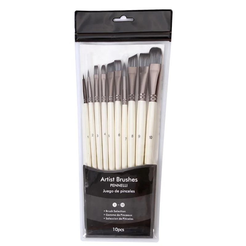 10pcs/Set Nylon Paint Brush Set Art Supplies For Gouache/Watercolor/Oil Paint Brush Set