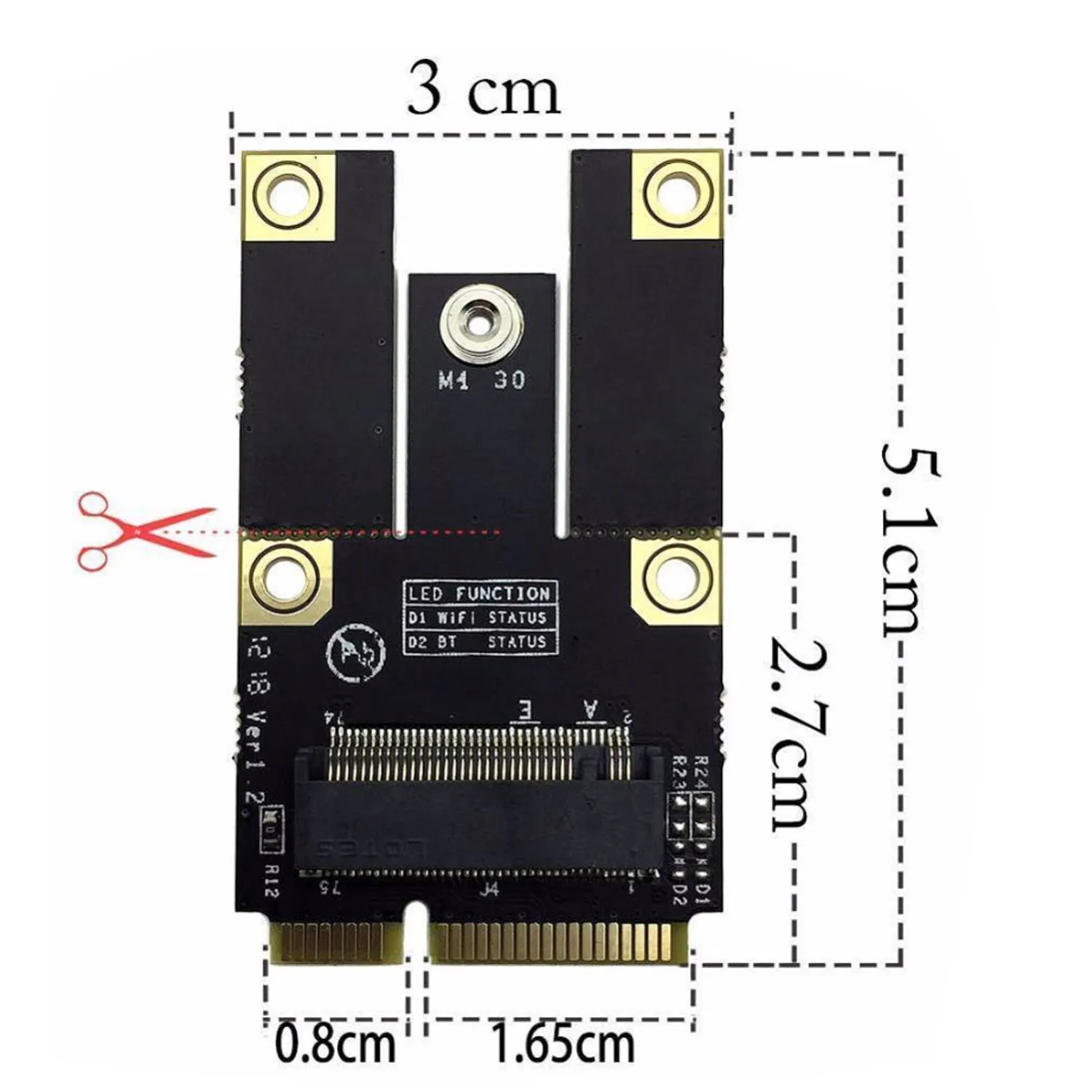 M.2 NGFF ключ A-Mini PCI-E PCI Express преобразователь 9260 AC Wifi 8265 BT беспроводной адаптер 7260 карта для Intel M8