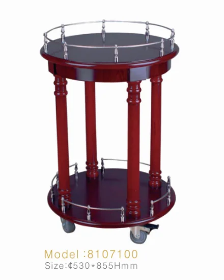 Hotel Restaurant Wooden Food Cart Service Trolley
