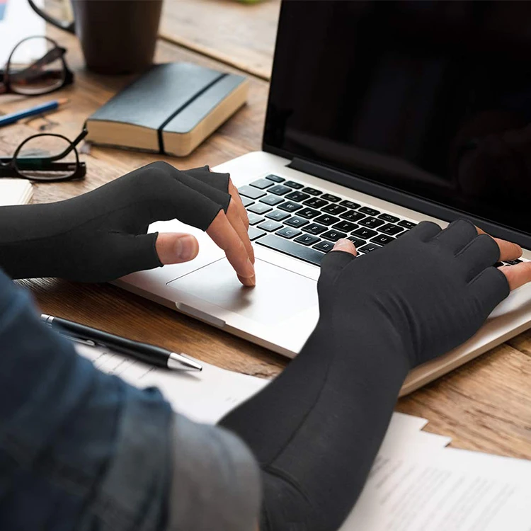 Extra Long Arthritis Gloves Copper Infused Fit Glove for Women Men Best Carpal Tunnel Computer Typing Support Hands