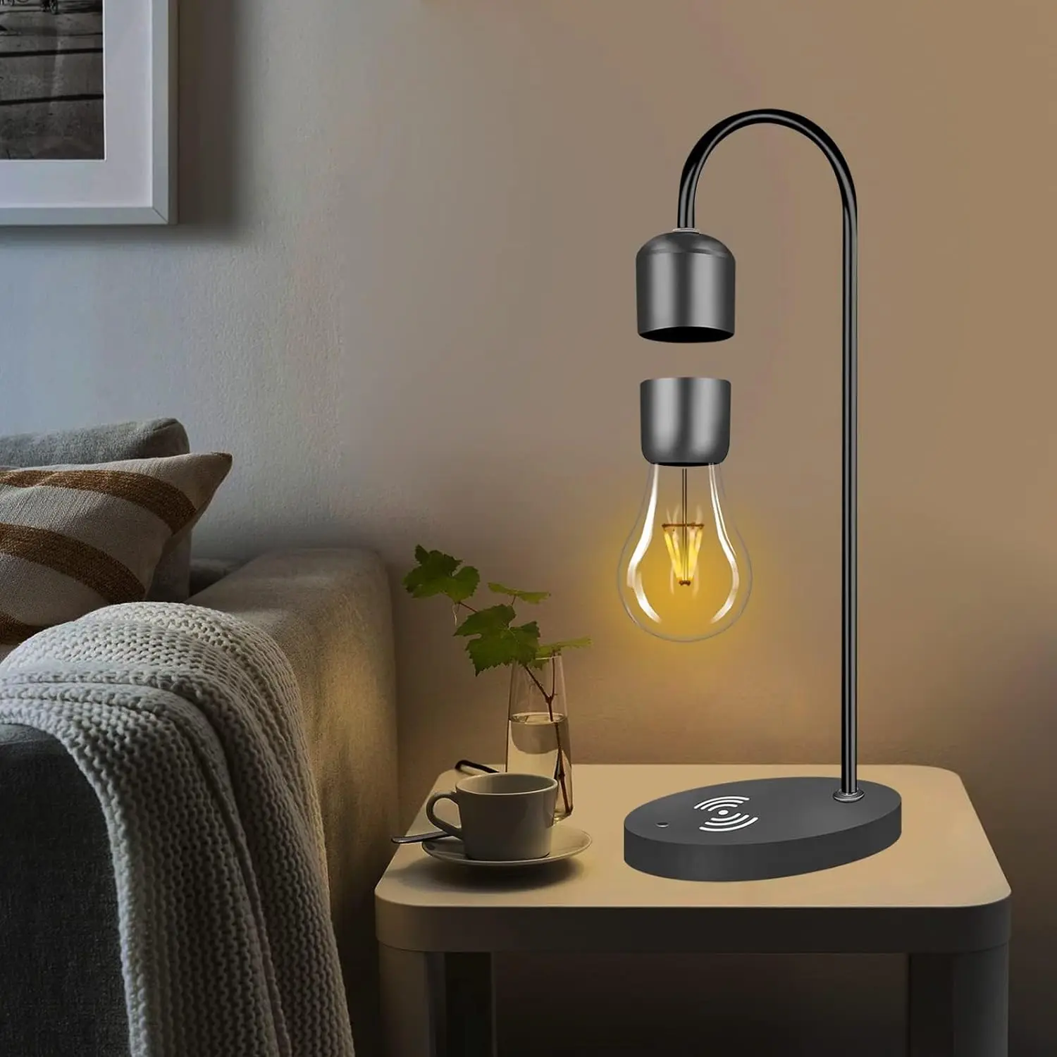 Magnetic Levitating Floating Lamp Wireless LED Light Bulb Desk Lamp, Unique Home Decor & Perfect Business Gifts