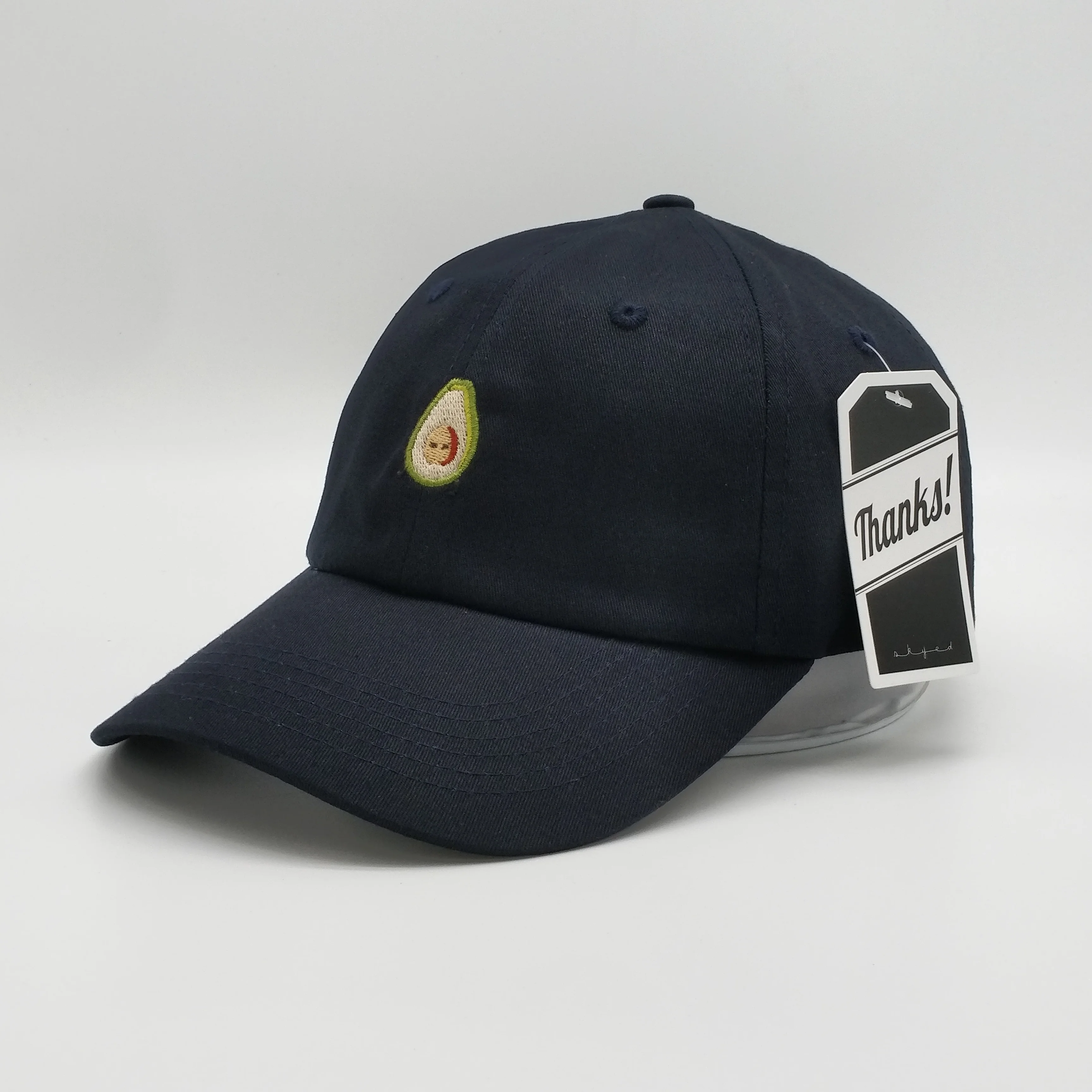 Wholesale High Quality 6 Panel Polyester Custom White Embroidered Dad Caps Adjustable Black Baseball Hat With Metal Buckle