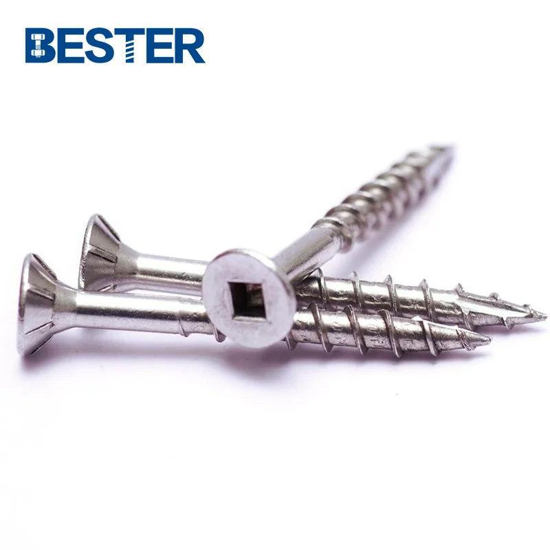 Hidden Fasteners Flat Head Square Drive A4 T17 Cutting SS304 Timber decking screw