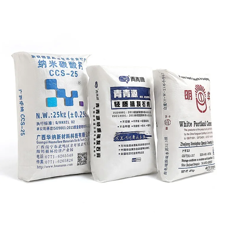 Mortar Packaging Bags 25kg 40kg 50kg Custom Printing  PP Block Bottom Bag of Cement Mortar Plaster Gypsum Powder