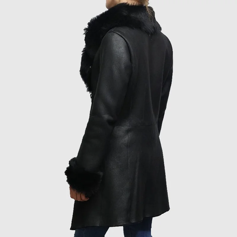 2023 Real Fur Aviator Leather Jacket High Quality B3 Thick Winter Heavy Bomber Jackets for Women Sheepskin Wool Coats