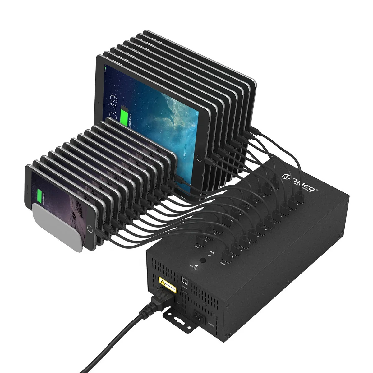 ORICO промышленный 20 портов USB2.0 концентратор USB сплиттер передача данных и зарядка интегрированный 150 Вт Отдельный модуль питания IH20P