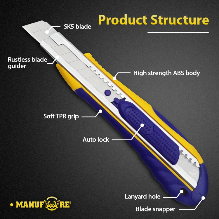 School and Office Stationery Knife Super Durable snap off knife Utility Knife Open Box Tool Wallpaper Cutter