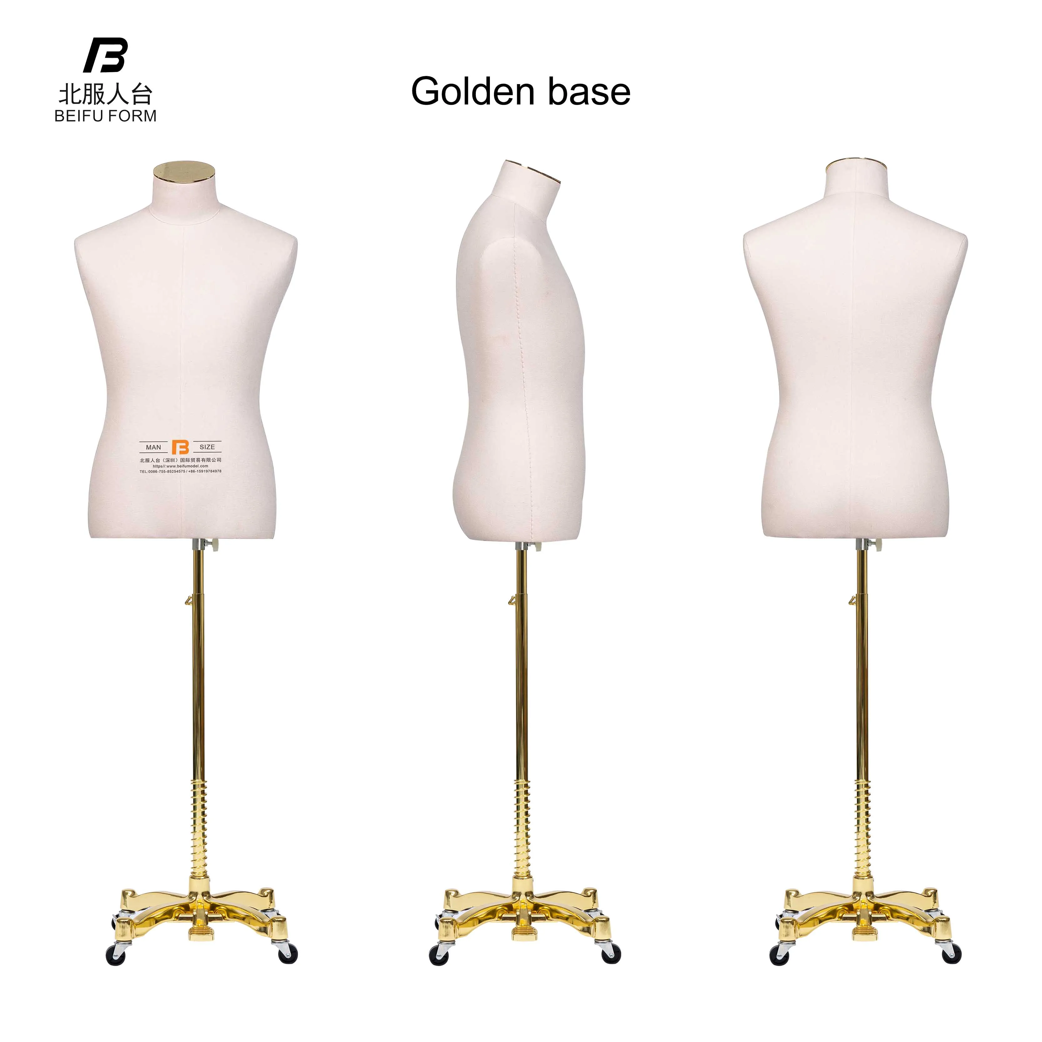 Beifuform half body uniform male dummy CN size mannequin for tailoring high quality dress form with base dummy can pin