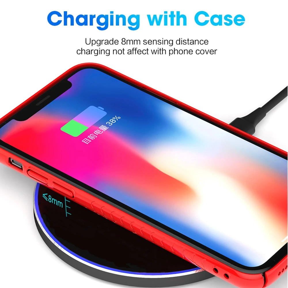 Fast Wireless Charger For Samsung Galaxy S10 S9/S9+ S8 Note 9 USB Qi Charging Pad for iPhone 11 Pro XS Max XR X 8 Plus