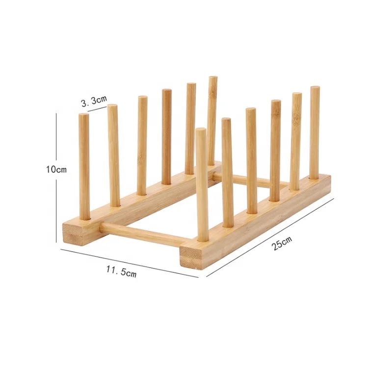 5 ячеек Бамбуковая сушилка для посуды кухонная