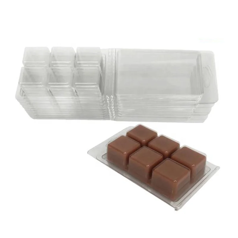 Clear Custom Recyclable Plastic Wax Tart Clamshell Mold Packaging