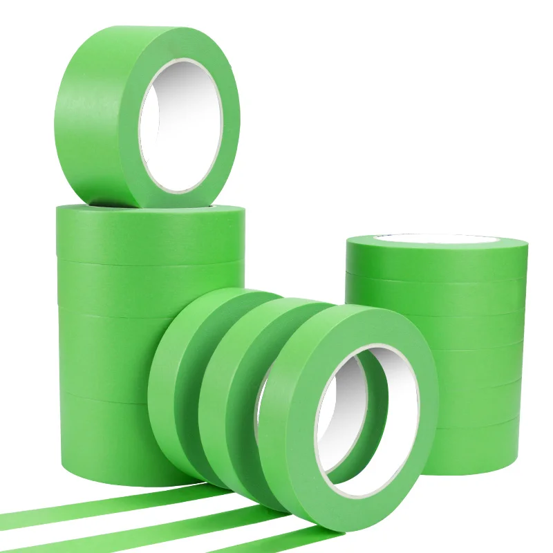 BYSLI high quality crepe paper Rubber glue 36Mm Printing Sharp Line Masking Tape low tack green tape for decorating