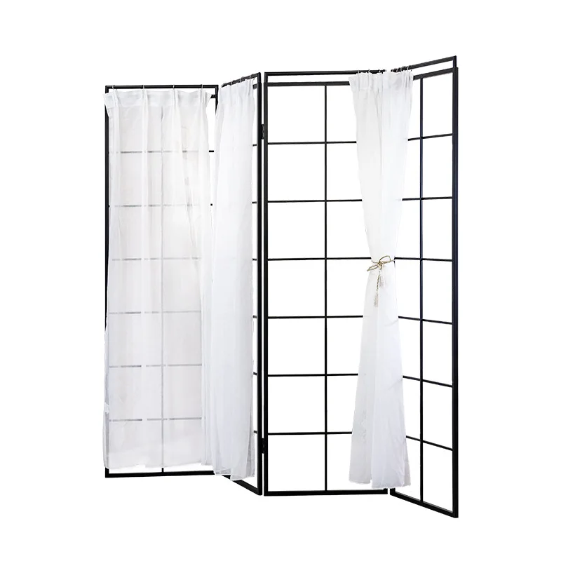 Factory Direct Sales Iron Hollow Hotel Mobile Decoration Room Partition Customization Modern Folding Screen