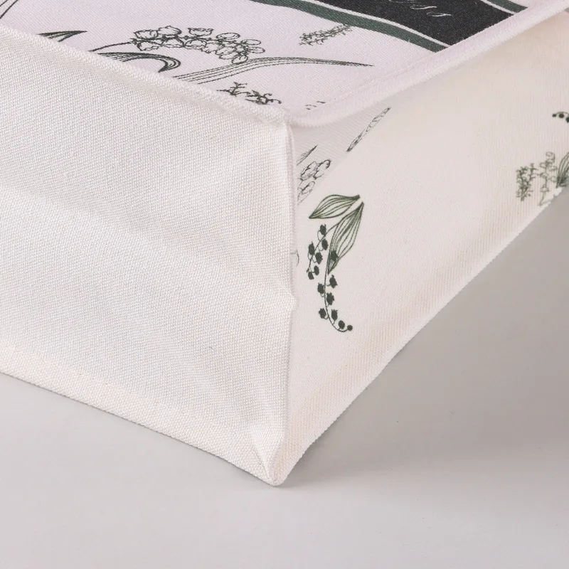 Custom Printed coated  canvas bag cotton portable large capacity tote bag interior waterproof handbag