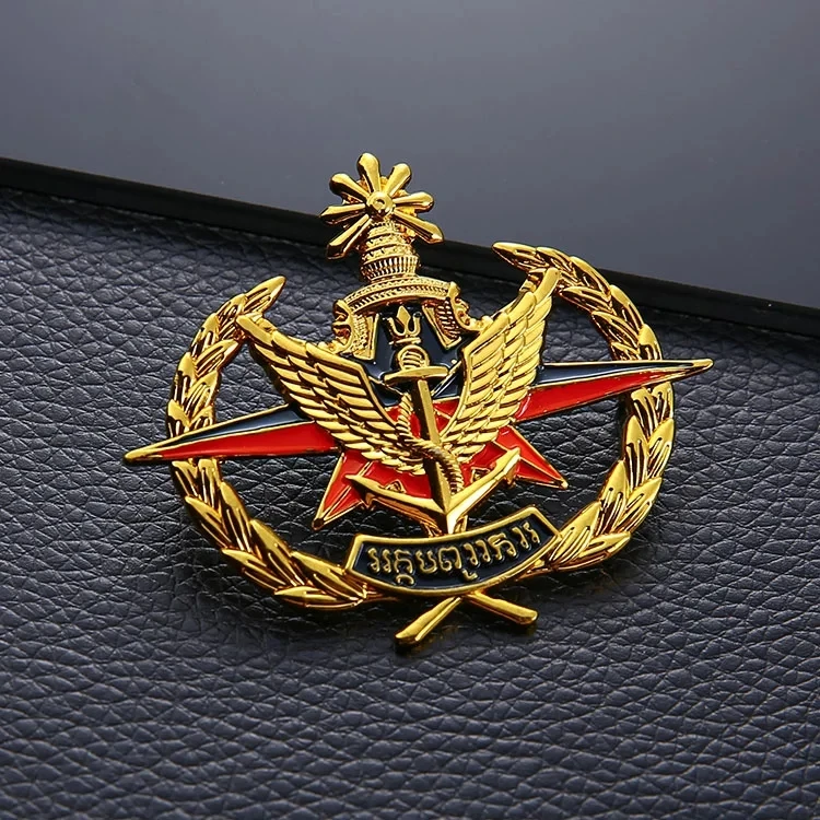 Sell personalized logo soft enamel badge factory custom electroplating hollow gold badge