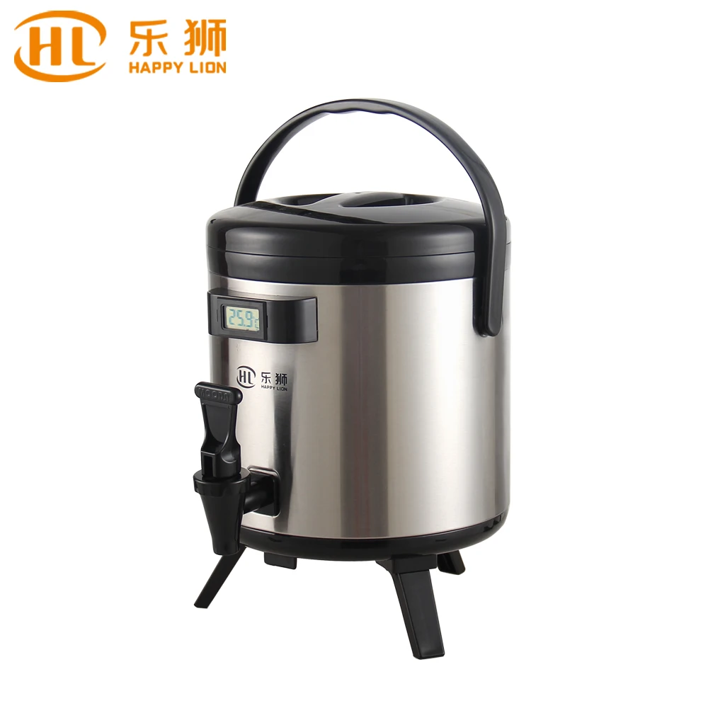 Temperature Display Faucet Coffee Milk Tea Bucket Stainless Steel Vacuum Flasks Jug Hot & Cold Watch Jug Thermos