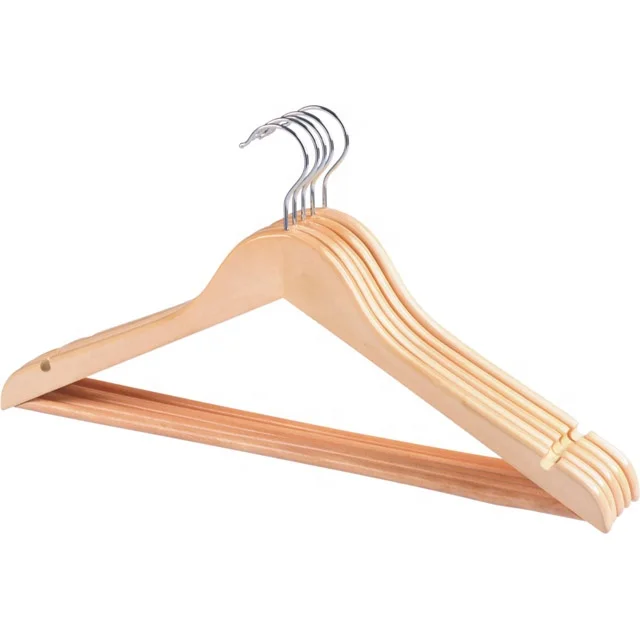 High Quality Maple Wood Flat Clothes Wooden Shirt Hanger