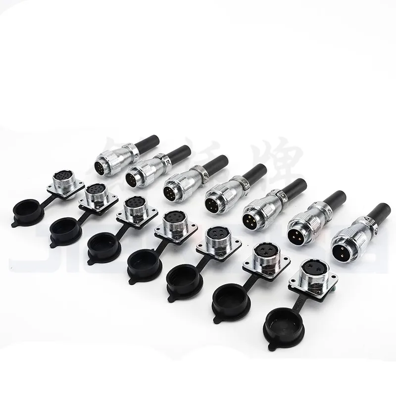 Metal Flange Receptacle Circular Wire Connector With Cap