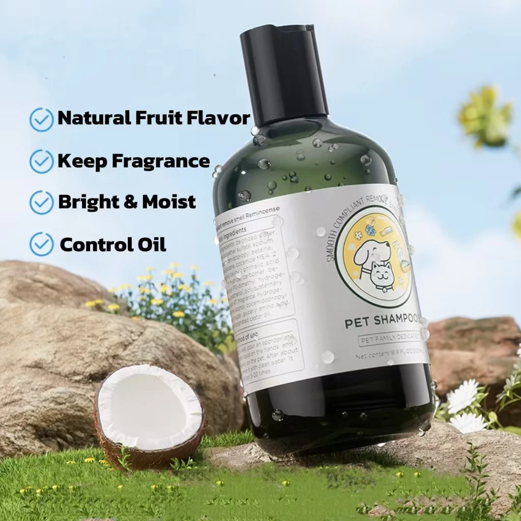 Natural Pet Shampoo for Dogs and Cats Deep Cleaning Hair Conditioner coconut oil extract