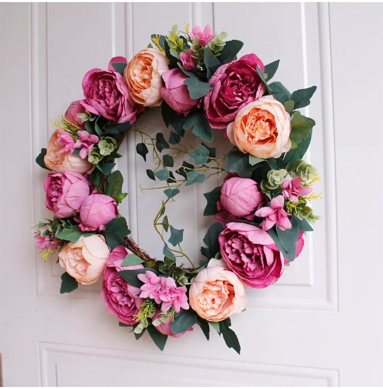 Z217 Wholesale wedding home decorative door wreath artificial flowers decoration for wreaths (1600084515619)