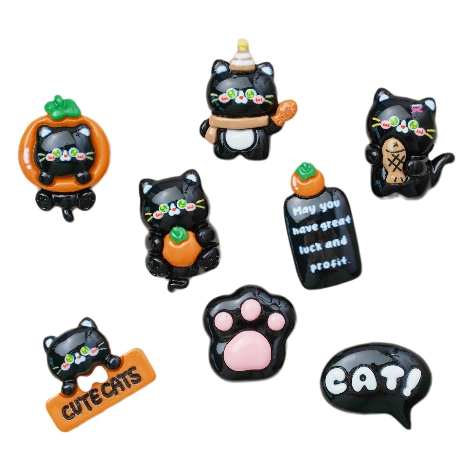 Хит продаж плоская задняя часть kawaii черный томатный котенок смола поделки для крема клей чехол телефона сделай сам брелок кулон украшение автомобиля