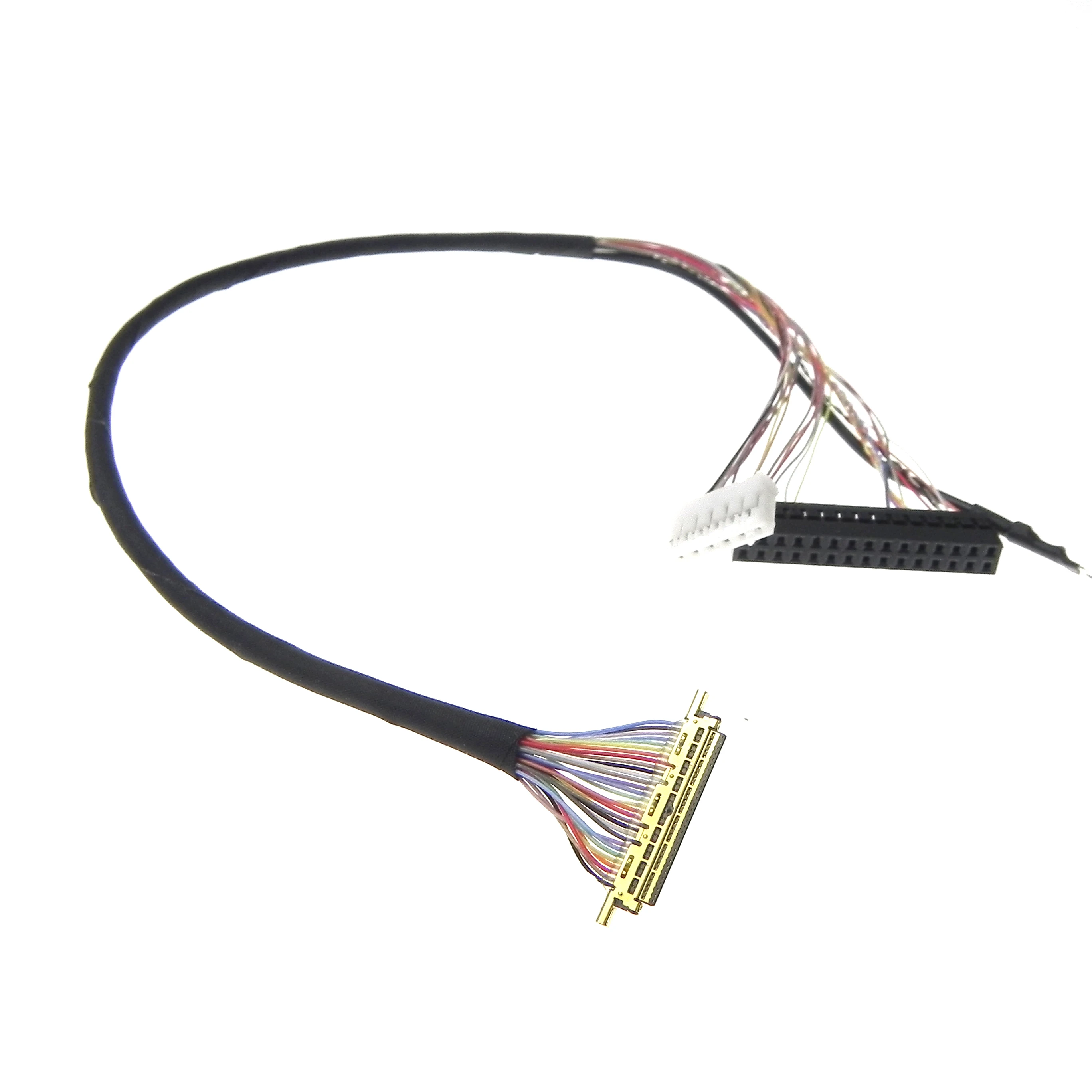 Display Cable I-PEX 20345-040T-02 To Molex 5011893010 and JST PHR-7 and PHR-12 Connector LVDS Cable Assembly