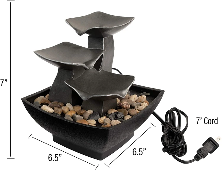 
Factory Supply Low Price Home Decor Resin Led Light Indoor Table Waterfall Fountain Water 