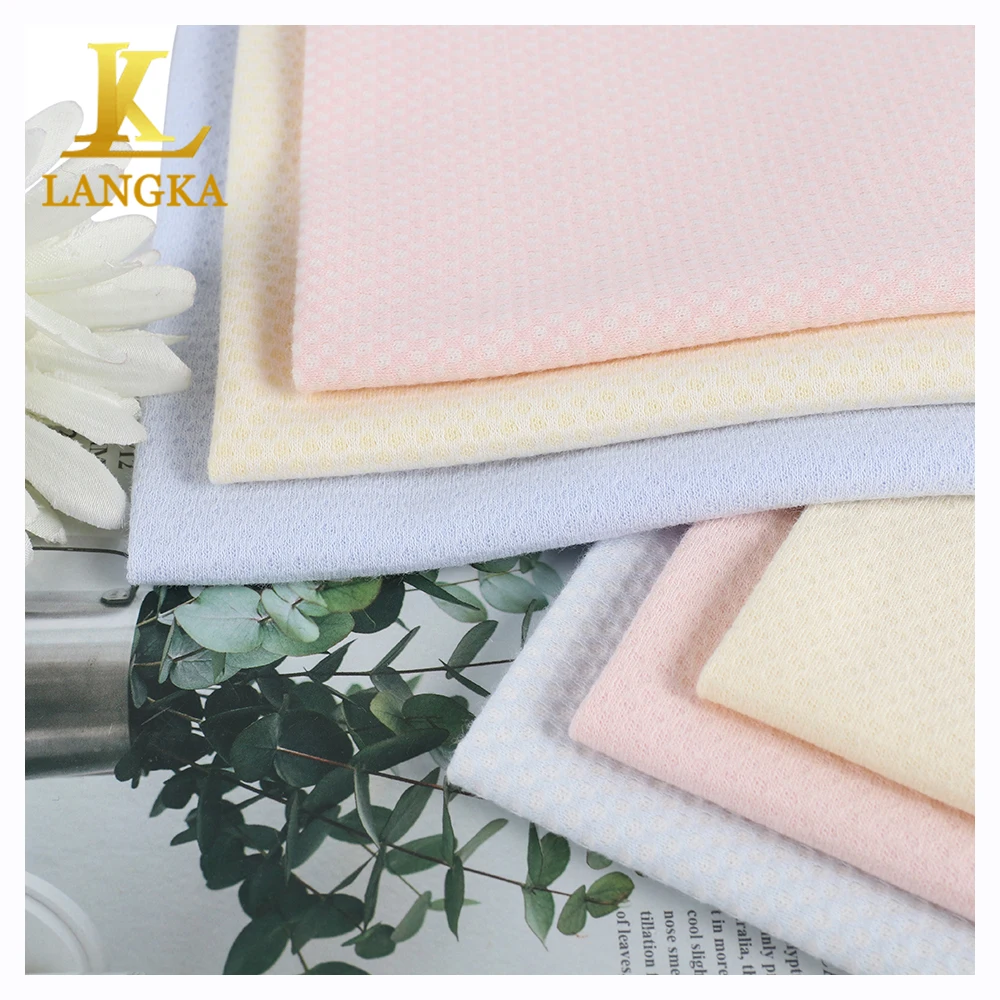 Langka soft and smooth bamboo knitted texture jacquard fabric for home textile mattress