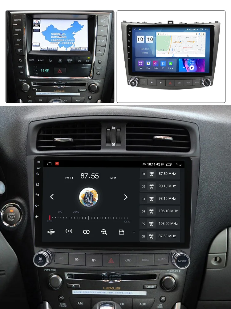 2DIN Android Car Video For Lexus IS250 IS300 IS200 IS220 IS350 2005-2013 Car Multimedia GPS Navigation QLED 7862
