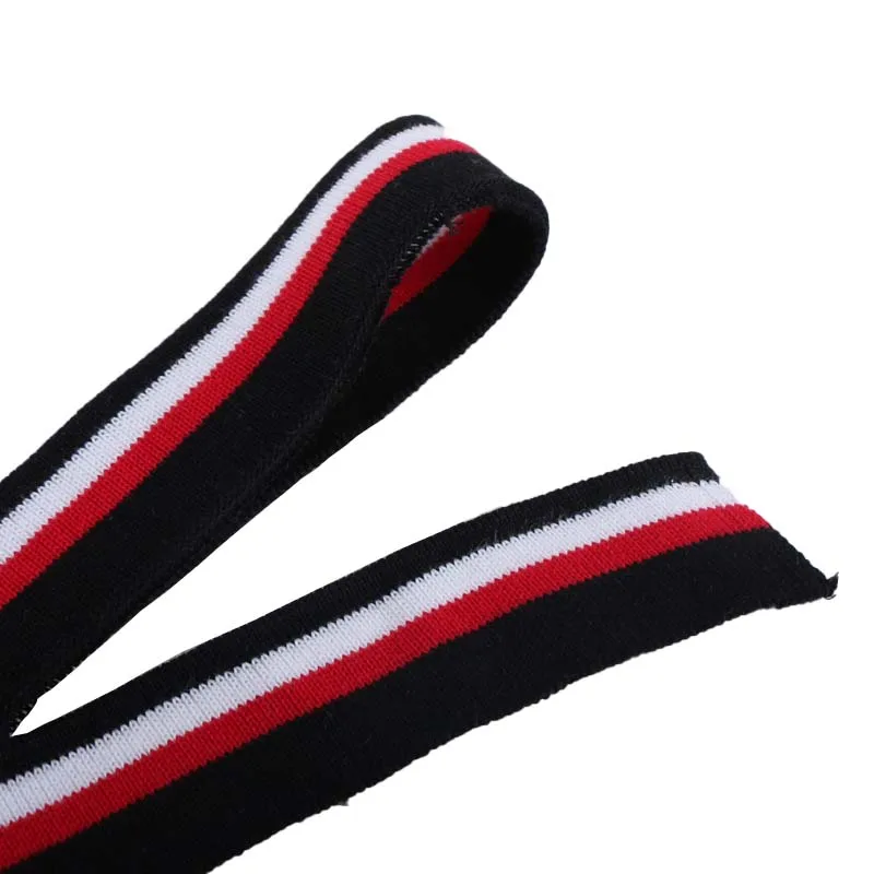 Polo Shirt Multi-Color Knit Striped Flat Collar Adult Lapel t-Shirt Finished Collar Cotton Flat Cuff Neckline