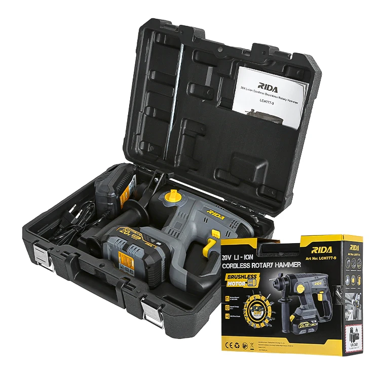 RIDA Construction tool SDS Plus Wireless tool Cordless hammer drill for concrete