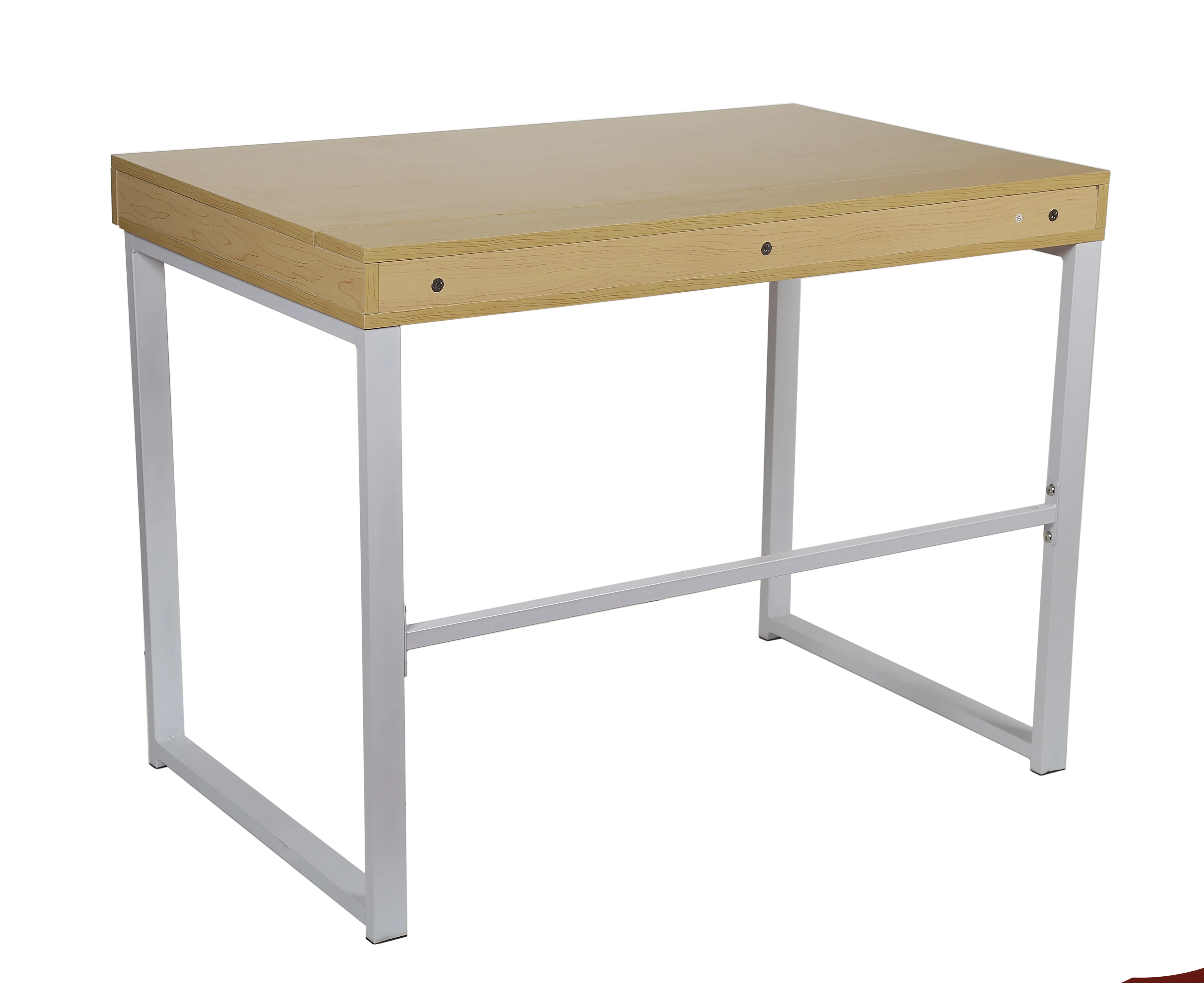 Adjustable & Foldable Modern Design Home/Office Corner Computer Table Wooden Top Metal Frame Drawers Expandable Meeting Table